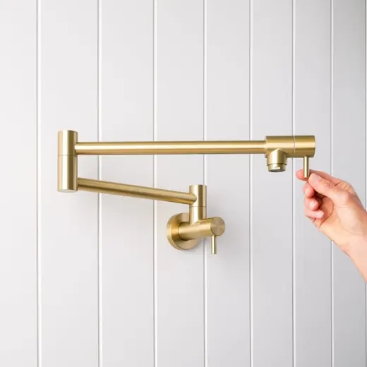 Pot filler, brushed brass