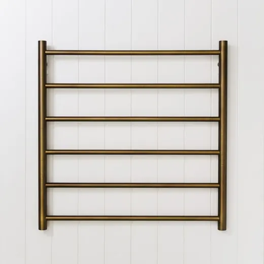 Heated towel ladder, antique brass